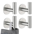JQK Self Adhesive Towel Hook Brushed, No Drill Stick on Coat Robe Clothes Wall Hook for Bathroom Kitchen Garage 4 Pack, 304 Stainless Steel Brushed Steel, ATH110-BN-P4 - color: Brushed Steel, size: 4 Pack