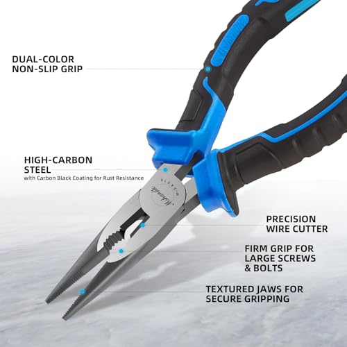 Needle Nose Pliers 6.5" Long Nose Pliers for Wire Bending, High Carbon Steel Needle Nose Plier, Serrated Jaw Pliers for Jewelry Making, Electronics Repair, Object Grasping, Craft Making - size: 6.5"-1Pack-TPR