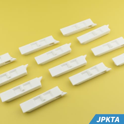 12 Pcs Window Tilt Latch Pairs Spring Loaded Sliding Window Latch Lock Snap-in White Vinyl Plastic Construction for Home Window Accessories Parts - size: 12 Pcs