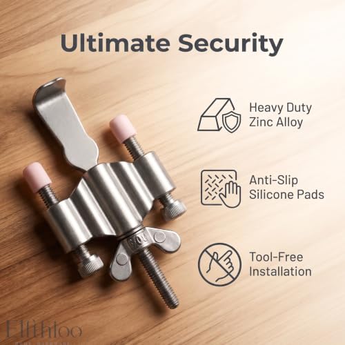 Portable Door Lock, Stainless Steel Inward-Swinging Security