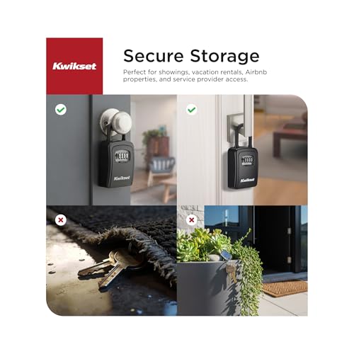 Kwikset Portable Key Storage Lock Box, Combination, 3-1/2 in, 1-Pack, Black