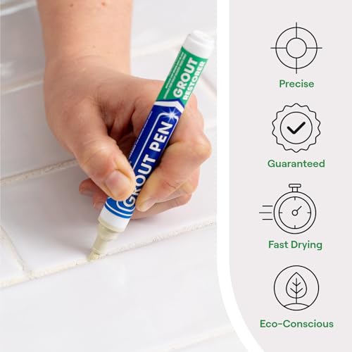 Grout Pen Ivory Tile Grout Paint Marker - Narrow 5mm Tip (7mL) - 3 Pack - style: Ivory