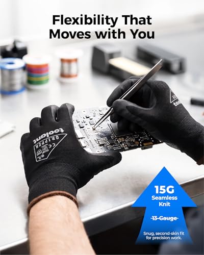 toolant Microfoam Nitrile Work Gloves with Grip, 6 Pairs, Gray, X-Large - color: Gray-6pairs, size: X-Large