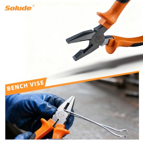 6-Piece Large Pilers and Wrench Set,8" & 10" Groove Joint Pliers,8" & 12" Adjustable Wrench with 8 Inch Long Nose and Lineman's Pliers for Home Use and DIY Project - style: 6 Pack 8" & 10" & 12"