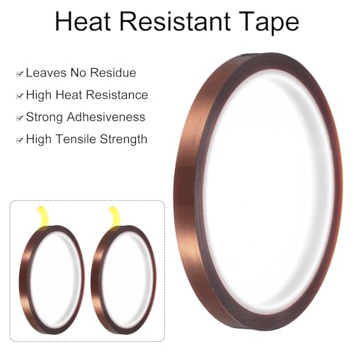 uxcell Heat Tape, 4 Rolls 8mmx33m 108ft High Temperature Heat Resistant Tape for Sublimation,Heat Press,Heat Transfer, Soldering, Circuit Board - size: 8mmx33m