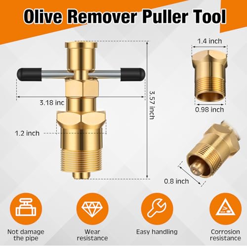 4 Pcs Angle Stop Wrench Kit Plumbing Tool, Olive Ring Removal Tool with Diameter of 1/2", 3/4", Compression Sleeve Puller for 1/2" Compression Fitting, Install Angle Stop Nut(Olive,Black) - size: Black, style: Olive