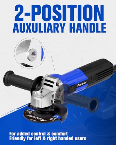 AVID POWER Angle Grinder, 7.5-Amp 4-1/2 inch Electric Grinder Power Tools with Grinding Wheels, Cutting Wheels, Flap Disc and Auxiliary Handle for Cutting, Grinding, Polishing and Rust Removal - Blue - color: Blue