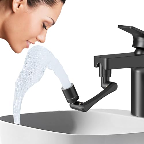 CECEFIN 1440 Swivel Faucet Extender for Kitchen/Bathroom Sink, NSF/ANSI 372 - color: B- Black- Swivel Faucet Aerator