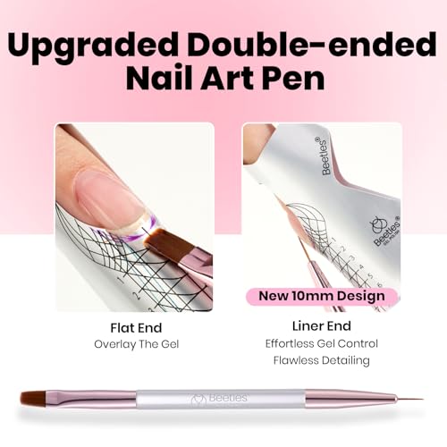 Beetles Builder Gel for Nails, 3 Colors 9 in 1 Clear Nude Pink Hard Gel - color: Clear Nude Pink 3-Color Kit