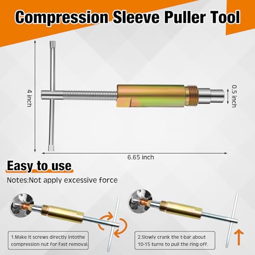 4 Pcs Angle Stop Wrench Kit Plumbing Tool, Olive Ring Removal Tool with Diameter of 1/2", 3/4", Compression Sleeve Puller for 1/2" Compression Fitting, Install Angle Stop Nut (Olive,Grey) - size: Grey, style: Olive