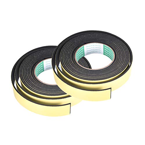 uxcell Sealing Foam Tape 30mm Wide 3mm Thick 4m/13ft Long, Self Adhesive Weather Strip for Window Door Insulation, Pack of 2 - size: 30mmx3mmx4m