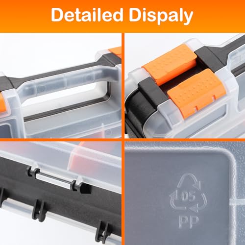 Double Side Small Parts Organizer Hardware Storage for Screws Nuts - size: 34 Compartments