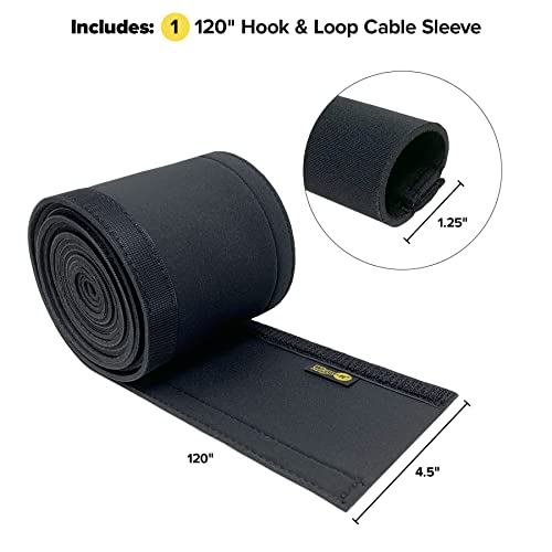 Hook and Loop Cable Sleeve by Wrap-It Storage - 120" x 4.5" Black - size: 120 in
