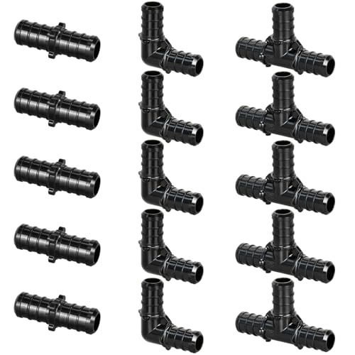15pcs 1/2" Poly PPSU Barb Crimp PEX Fitting Combo, No Lead - size: 1/2" Combo, 15pcs