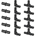 15pcs 1/2" Poly PPSU Barb Crimp PEX Fitting Combo, No Lead - size: 1/2" Combo, 15pcs