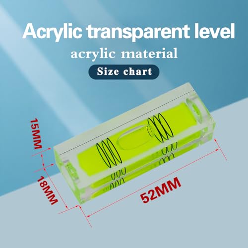 High precision mini level bubble, double line small bubble, three line flat ball household level ruler can be turned 180 degrees (Non-magnetic, 52 * 18 * 15mm（4PCS)) - size: 52*18*15mm（4PCS)