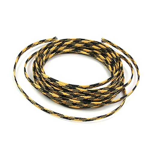 Othmro 5m/16.4ft PET Expandable Braid Organize & Protect Cable Sleeving Flexible Wire Mesh Sleeve Black Yellow,for TV Audio PC Cords Protect from Pets Chewing - color: Black Yellow, size: 4mmx5m