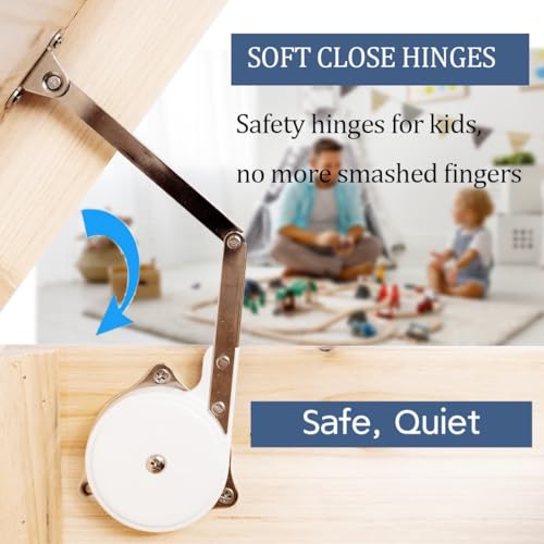 Toy Box Hinges Soft Close - Lid Support Chest Hinges for Wooden Box Cedar Chest Storage Trunk Bench, Soft Close Hinges Lid Support 10-18lb/1 Pack Hingex - style: 1 Pack