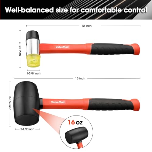 ValueMax 2PCS Rubber Mallet Set