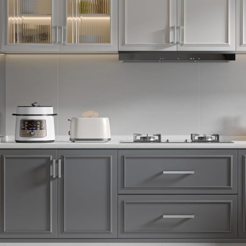 Goldenwarm Brushed Nickel Cabinet Pulls 30 Pack 7-1/2 Inch, Square Drawer Handles, Stainless Steel, Screws Included, Silver Kitchen Hardware for Cupboard Closet Furniture Upgrade - size: 7-1/2In(192MM) Hole Centers