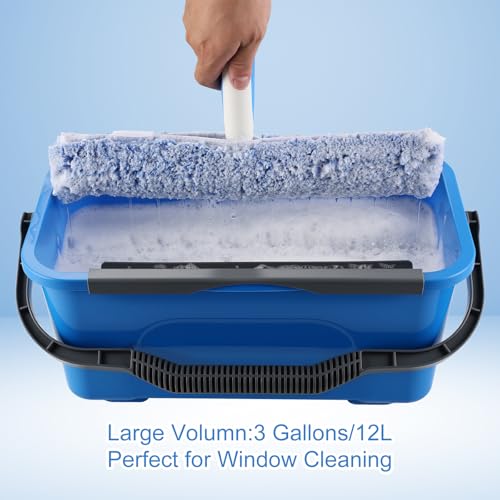 Mitclear Window Cleaning Kit with Bucket 3 Gallon for Home Outdoor Car - style: Window Cleaning Kit