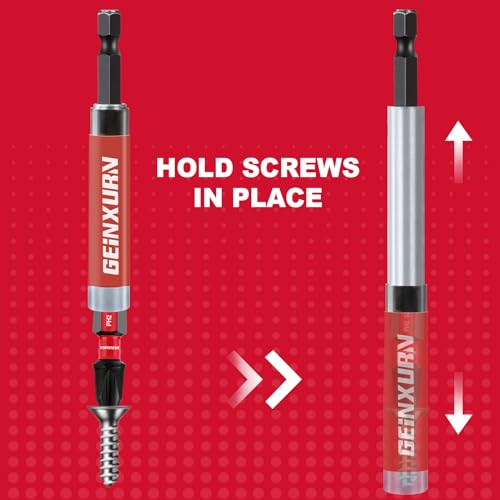 Geinxurn 3 PCS Drive Guide with Self Retracting Sleeve(5”) and 10 Pcs Screwdriver Bit, 5Inches Magnetic Drill Bit Tip Holder for Prevent Screws Shaking When Driving - style: GSLB0120-013