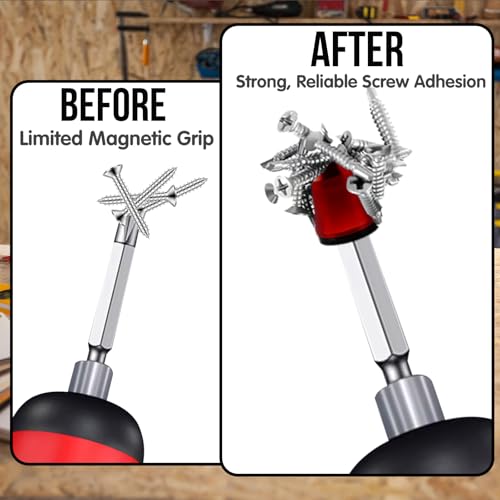 6Pcs Screwdriver Head Magnetic Ring, Screw Ring Set Removable Household Tool for Drills| Alloy Screw Holder for DIY Repair | Universal Bit Holder for Hex Screwdrivers & Power Bits