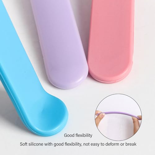 5Pcs Silicone Stir Sticks, Reusable Mixing Stick, Non Stick Silicone Wax Spatulas for Liquid, Paint, Popsicle Stirring Tool (Pink)