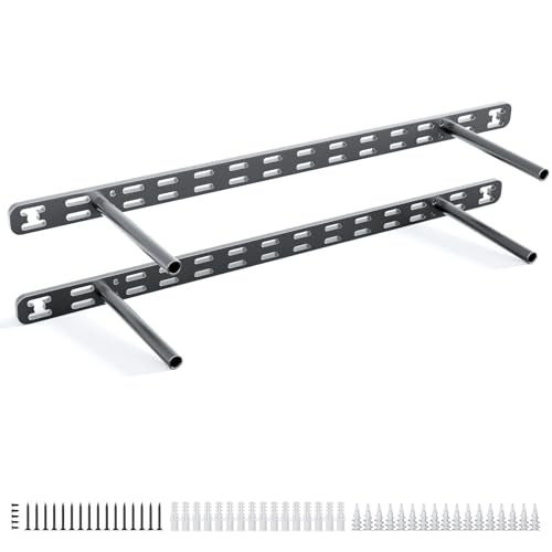 2pcs Floating Shelf Bracket Heavy Duty,Decorative Floating Shelf Hardware Hidden Black Metal Fireplace Mantel Brackets (22"X6"X1.0" Without Tools) - size: 22"X6"X1.0"