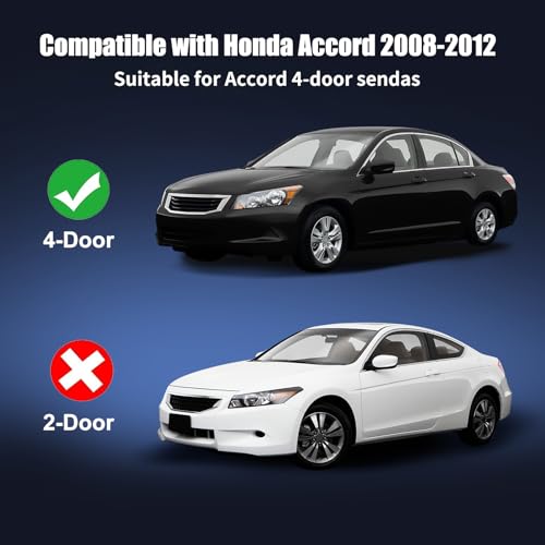 Window Molding Trim for 2008-2012 Honda Accord 4-Door Sedan | 4PCS Chrome-plated Weatherstrip Rubber Seals, Replaces #72410-TA0-A01, High-rebound Buckle Design, Built-in Metal Layer - size: 2008-2012 Honda Accord