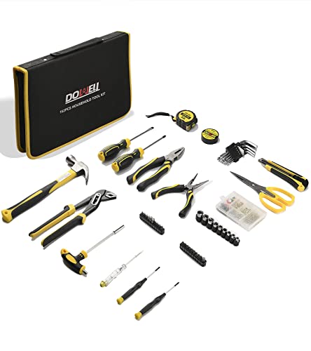 DOWELL Tool Set Tool Kit 152-Piece Household Tool Kit Set Sockets Set Pliers Screwdriver Set with Storage Tool Bag Pouch HYT152 - size: 152PCS