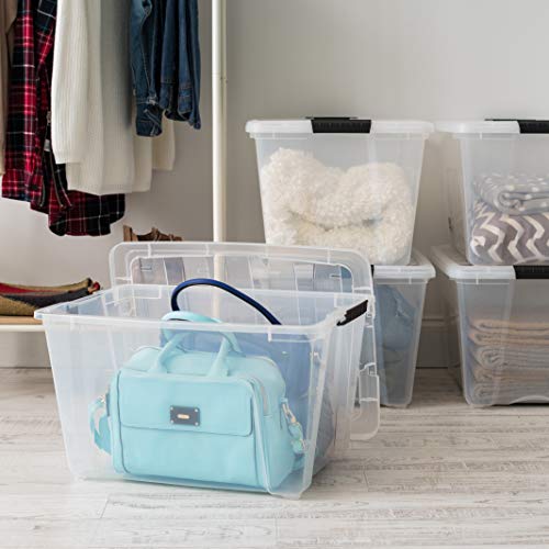 IRIS USA 3-Drawer Rolling Storage Cart, Black/Clear - color: Clear, size: 54 Qt, style: 4 Pack