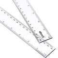 EBOOT 2 Pcs Plastic Ruler Straight Ruler Plastic Measuring Tool for Student - color: White, size: 12 Inch