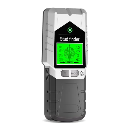 6 in 1 Stud Finder Wall Scanner, Electronic Stud Detector with LCD Display & Sound Alarm, Magnetic Stud Sensor for Wood, Metal, AC Wire, Pipe Detection in Walls, Ceilings, Floors-Silver - color: Silver+ Black