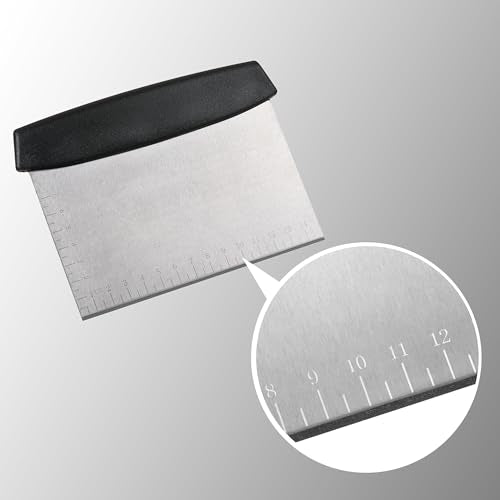 4 Pcs Bench Scraper,Dough Scraper,Versatile Kitchen Scraper Set for Pastry Bread Pizza Cake