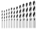 12Pcs (3mm - 12mm) Metric Brad Point Wood Drill Bit Set - size: Round Shank (0.118"-0.472") - 12pcs