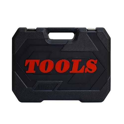 171PCS Tool Set, Socket & Ratchet Wrench Tool Kit, Home Auto Repair Tool Set with Portable Toolbox, Complete Tool Box Set Hand Tool Set, Mechanic Tool Set for DIY Enthusiasts & Mechanics - color: 171pcs - Black