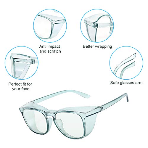 Safety Glasses Goggles for Women Girls Anti Fog Protective Eyewear Glasses - color: 1 Pack: Blue