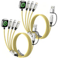 4 in 2 Multi Charging Cable for iWatch Charger, 2Pack 5FT Travel Essentials - color: Yellow, size: 2Pack 5FT