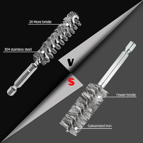 5Pcs 11/16" Stainless Steel Wire Bore Brush for Power Drill Cleaning - size: 17mm | 11/16"