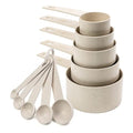 Beille Cream Wheat Straw 10PC Measuring Cups Spoons Set