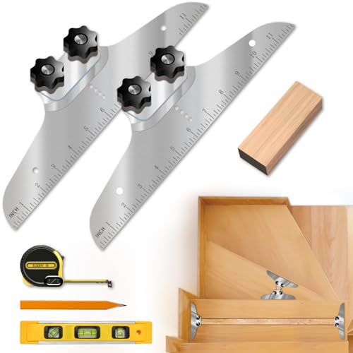 NAACOO Stair Tread Template Tool, with Level&Tape Measure&Carpenter Pencil