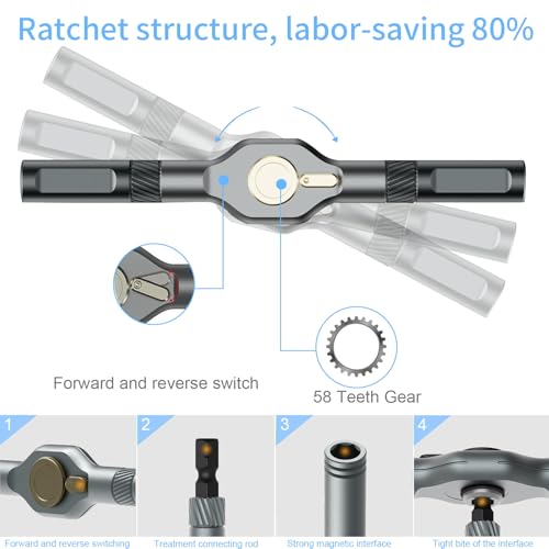 42-in-1 Magnetic Screwdriver Set, DIY Ratchet Screwdriver Set with Detachable Handle, Portable Compact Repair Tool Kit for Furniture Laptop Electronicsv Bicycle - style: 42 in 1