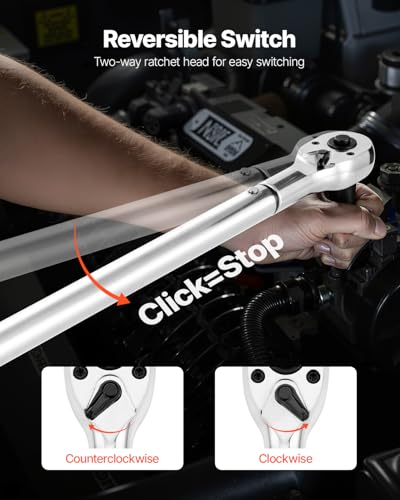 VEVOR 3/4 Inch Drive Click Torque Wrench 100-600 Ft-Lb / 136-814Nm - size: 3/4" 2 PCS