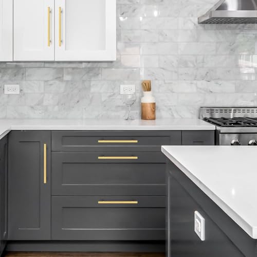 Ravinte Gold Cabinet Handles 8 Inch 10 Pack, Square Cabinet Pulls - size: 8 Inch Hole Centers