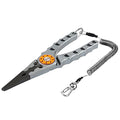 Booms Fishing X1 Aluminum Fishing Pliers Saltwater, Surf Fishing Tackle Kit, Fishing Multitool Hook Remover Braided Fishing Line Cutting and Split Ring with Coiled Lanyard and Sheath - color: Gun Metal