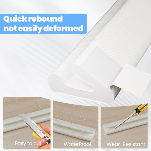 33ft White V-Shape Small Weather Stripping Door Frame Seal - color: White, size: 33 FT