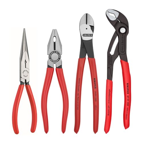Knipex Tools 9K 00 80 94 US Cobra Combination Cutter and Needle Nose Pliers Set (4 Piece)