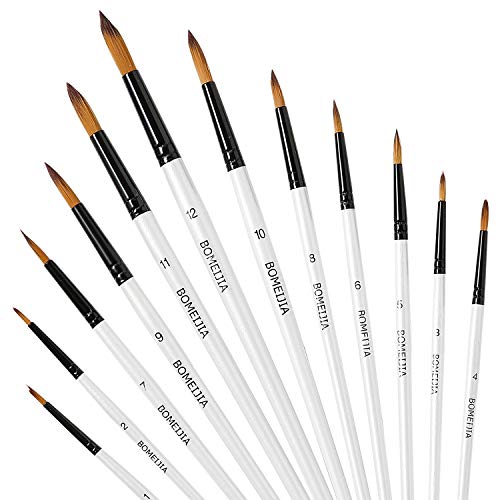 GETHPEN Acrylic Paint Brushes Set,12PCS Round-Pointed Tip Paint Brushes - style: Round