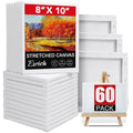 ESRICH Stretched Canvases for Painting 8x10, 60 Pack 8x10 Canvases for Painting,Primed Acid-Free Cotton Blank Canvas, Paint Canvases for Oil & Acrylic Paint. - size: 8x10in-60Pack
